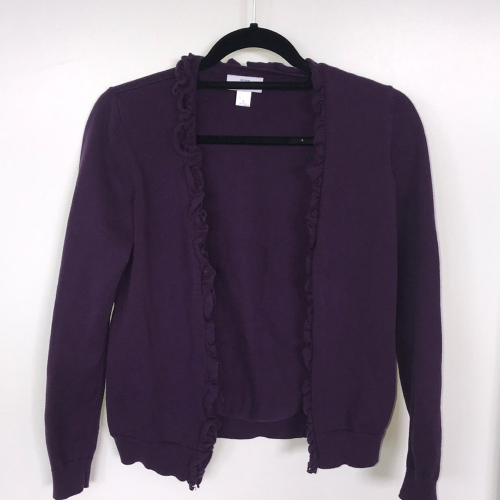 Plum ruffle sweater